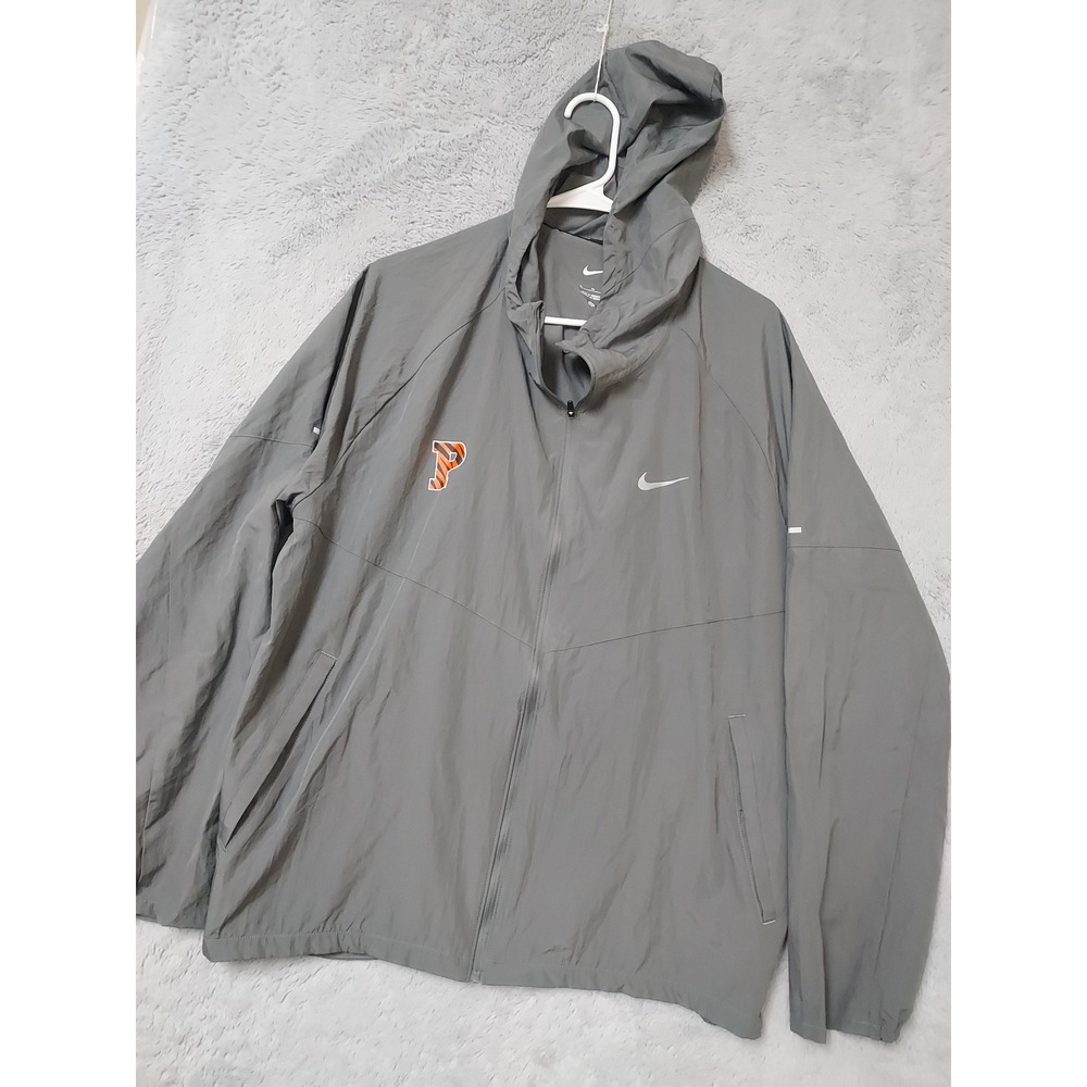 Princeton Tigers Jacket Mens XL Princeton Tigers Running Windbreaker Gray Hooded